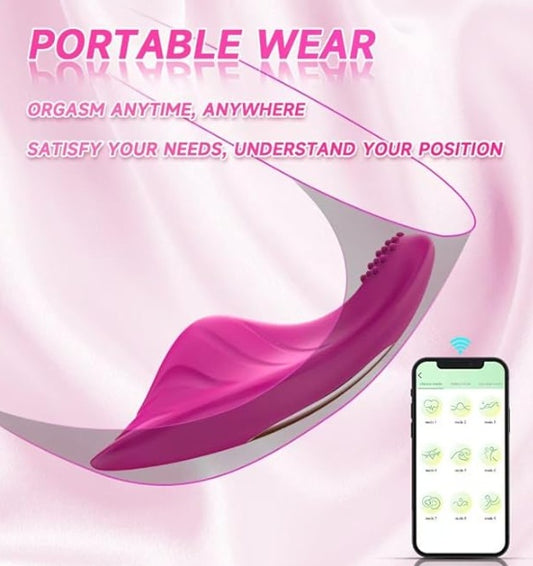 Rose red portable wearable panty vibrator — fits inside underwear for hands-free clitoral stimulation anywhere
