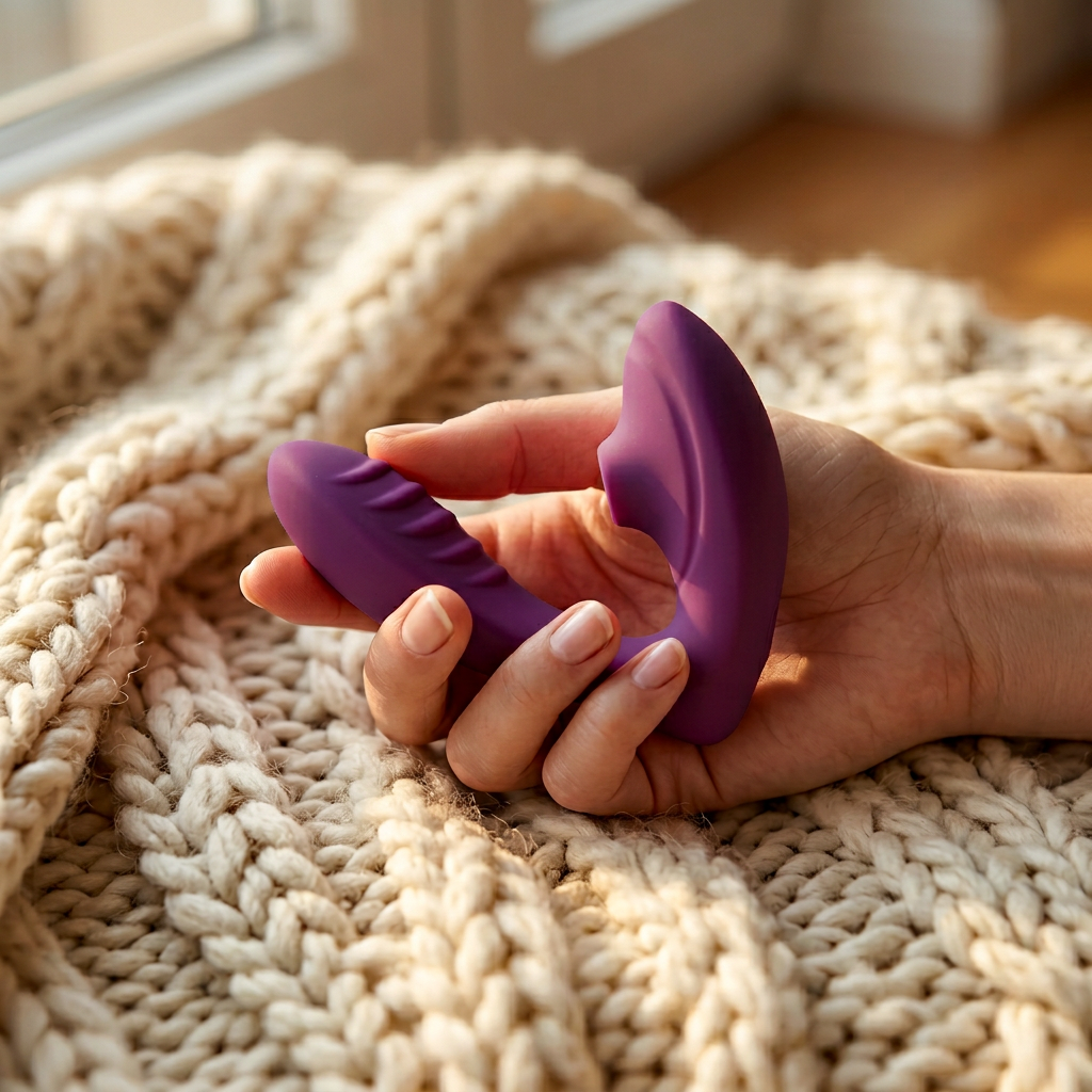 Petal Soft rose sex toy in deep red — discreet air pulse stimulator with 10 progressive sensory modes | ROSE & PULSE